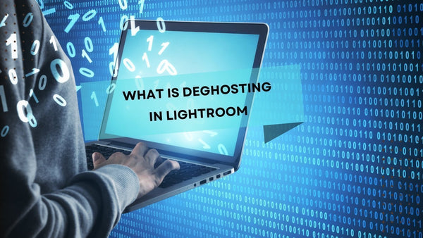 Lightroom interface showing HDR merge options including deghosting settings to correct motion artifacts