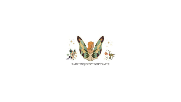 Painting Fairy Portraits title below three illustrated fairies on a white background