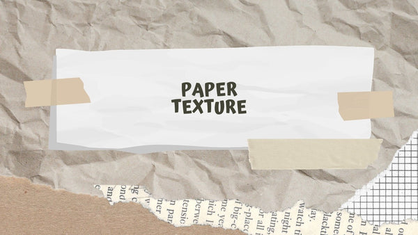 Paper Texture title on a collage of torn paper, tape and newsprint