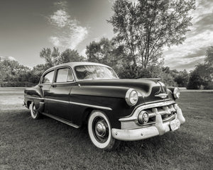 Automobile americana classica in bianco e nero