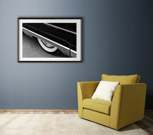 1956 Capri-Heckdetail mit Weißwandbogen und reflektierender unterer Chromverkleidung