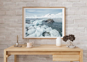 Grote brokken ijs langs de kustlijn van Antarctica | Foto Kunstprint Fine Art fotografische afdruk
