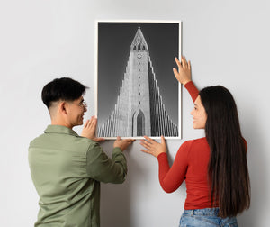 Líneas verticales de la iglesia de Hallgrímskirkja