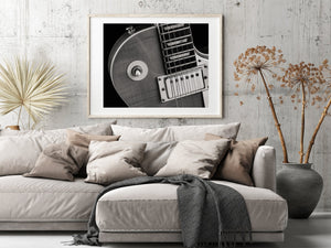 Chitarra minimalista Arte da parete in bianco e nero