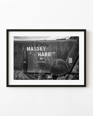 Massey Harris 90 Special tractor side panel black and white