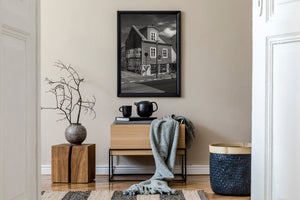 Reykjavik corner house with street art and textured exterior