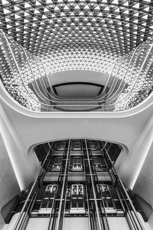 Detalle del edificio abstracto fotografía en blanco y negro