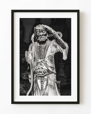 Senrigan guardian at Sofukuji Temple in toned monochrome