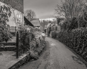 Engeland platteland zwart-wit kunstwerk