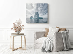 Cool wall art fine art print in blue green and gray tones