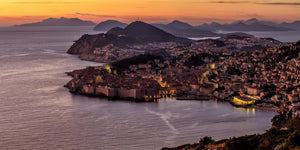 Panorama della città vecchia di Dubrovnik al tramonto | Foto Stampa d’arte Fine Art stampa fotografica