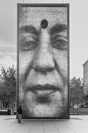 Uomo che guarda la fontana Jaume Plensa Crown | Foto Stampa d’arte Fine Art stampa fotografica
