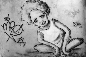 Ragazzo Arte da parete e muro strutturato Graffiti Avana Fine Art stampa fotografica