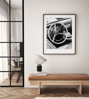 Interni automobilistici classici cromati e in pelle