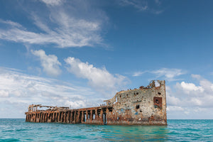 Het enorme gezonken schip SS Sapona uit het water | Foto Kunstprint Fine Art fotografische afdruk