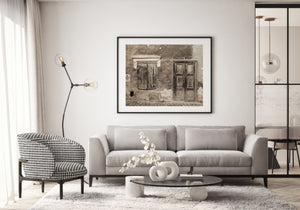 Alte verfallende rumänische Tür und Fenster | Fotokunstdruck – Fine-Art-Fotodruck