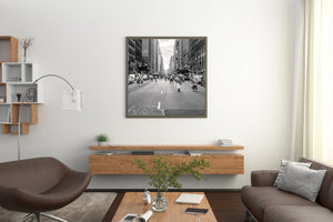 People crossing a busy New York intersection at West 39th Street